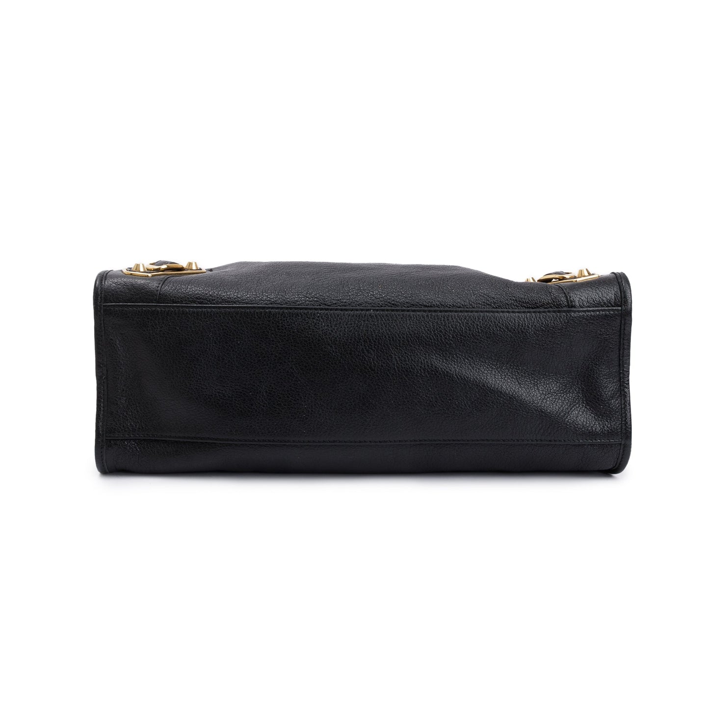 Balenciaga Black Chevre Leather Metallic Edge City Bag