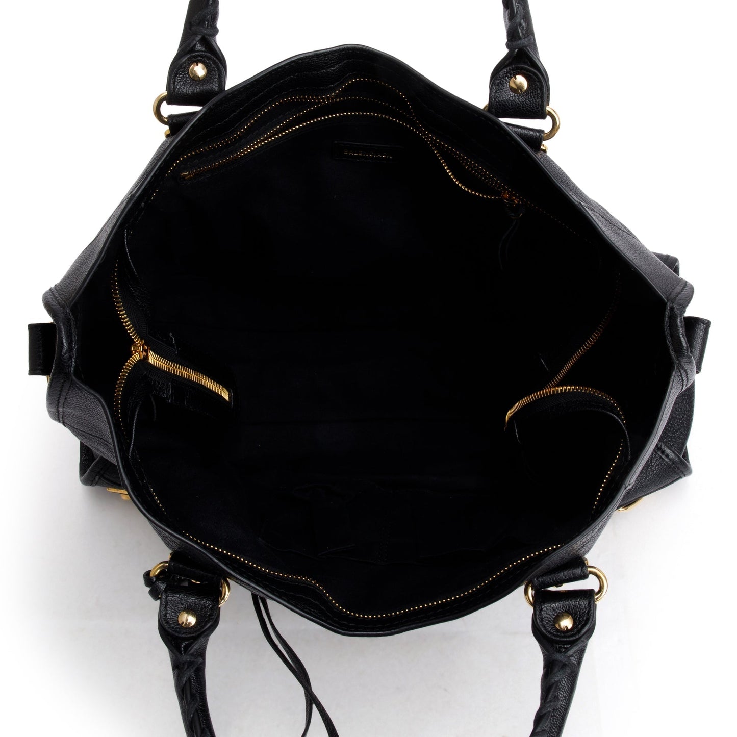 Balenciaga Black Chevre Leather Metallic Edge City Bag