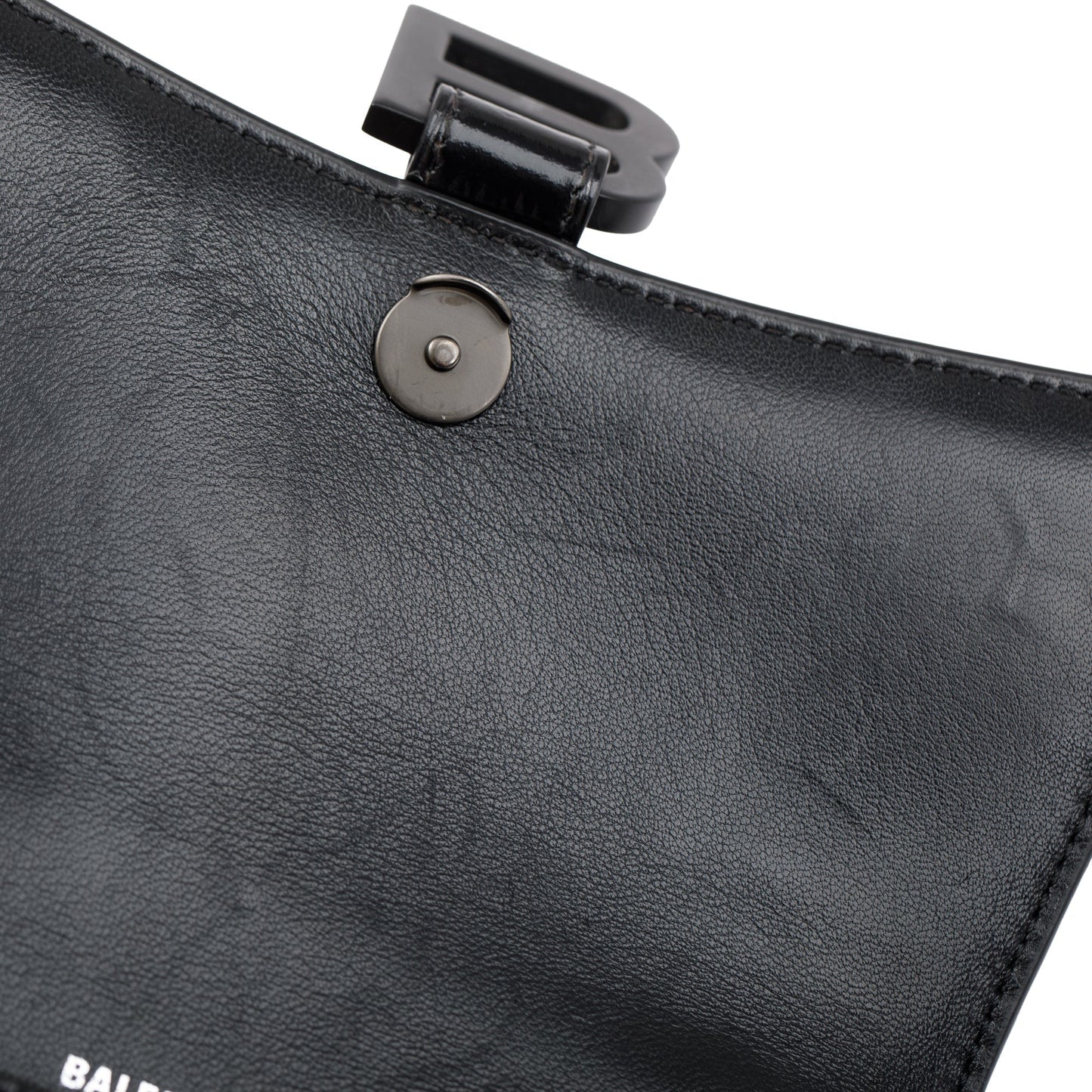 Balenciaga Black Croc-Embossed Leather XS Hourglass Top Handle Bag