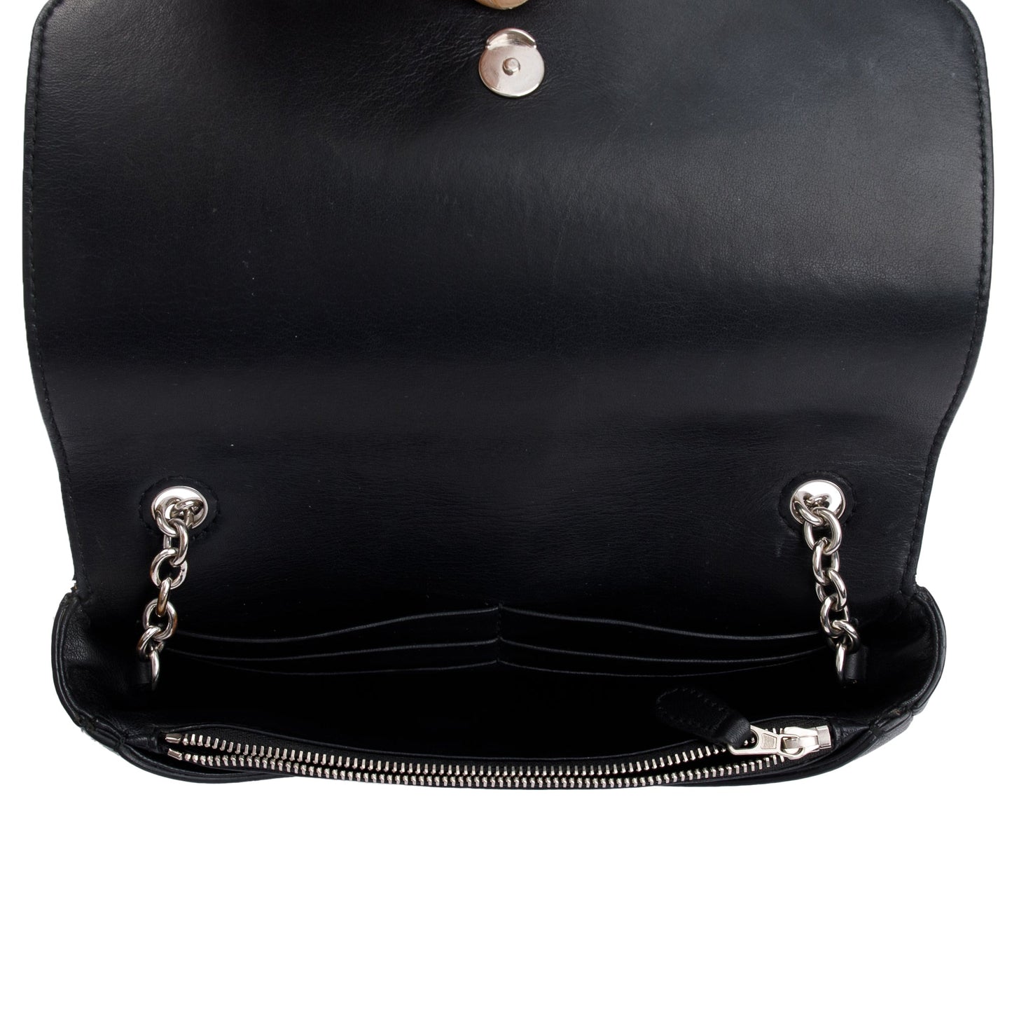 Balenciaga Black Leather Everyday Wallet On Chain