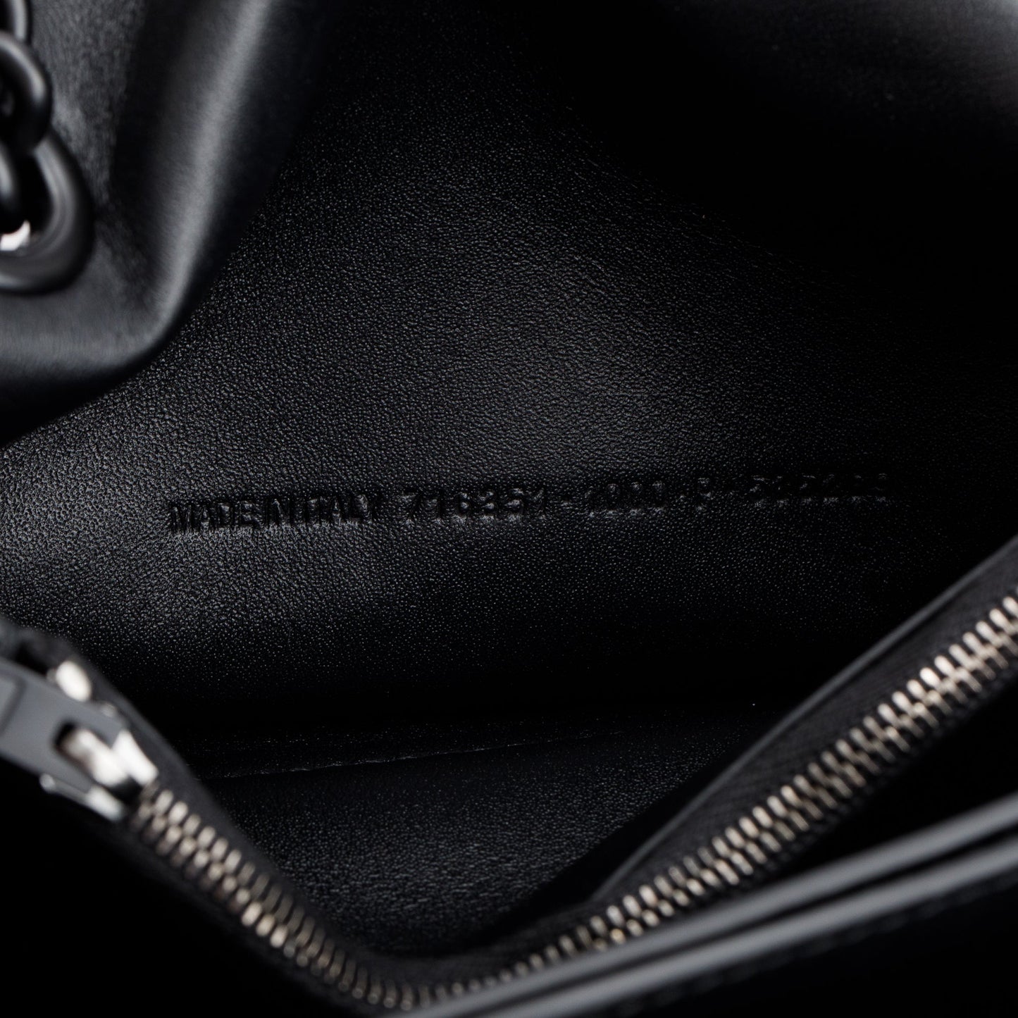 Balenciaga Black Leather Small Crush Chain Shoulder Bag