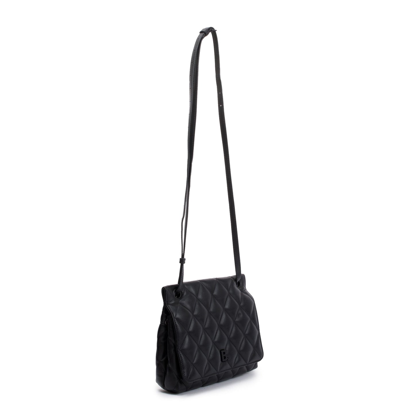 Balenciaga Black Quilted Nappa Leather Medium Touch B Shoulder Bag