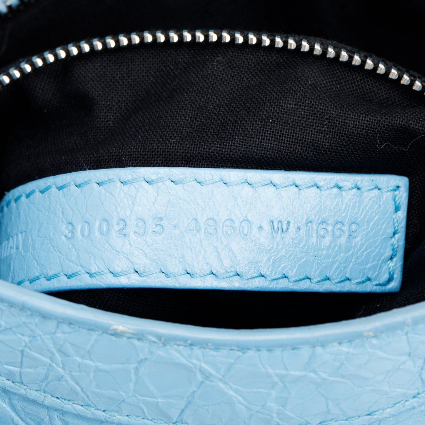 Balenciaga Blue Agneau Leather Classic Mini City Bag