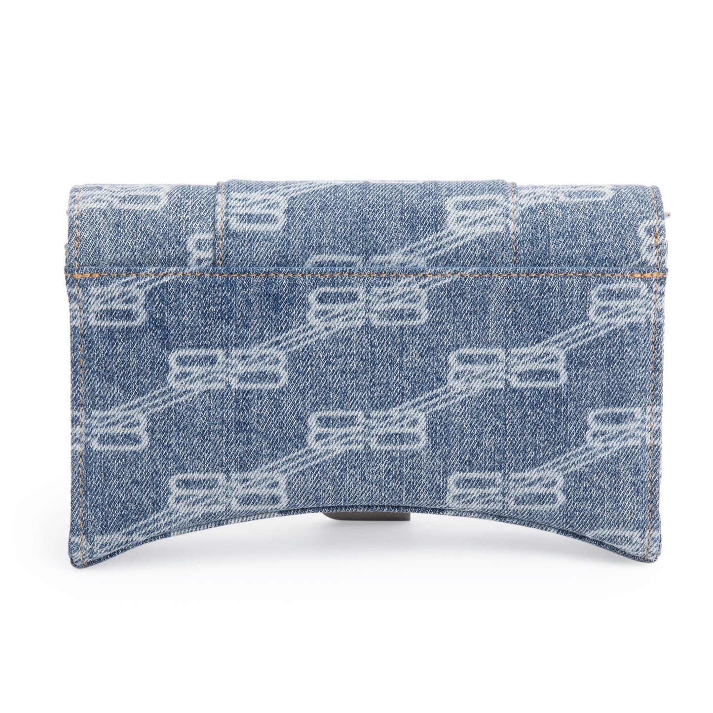 Balenciaga Blue BB Denim Hourglass Wallet on Chain