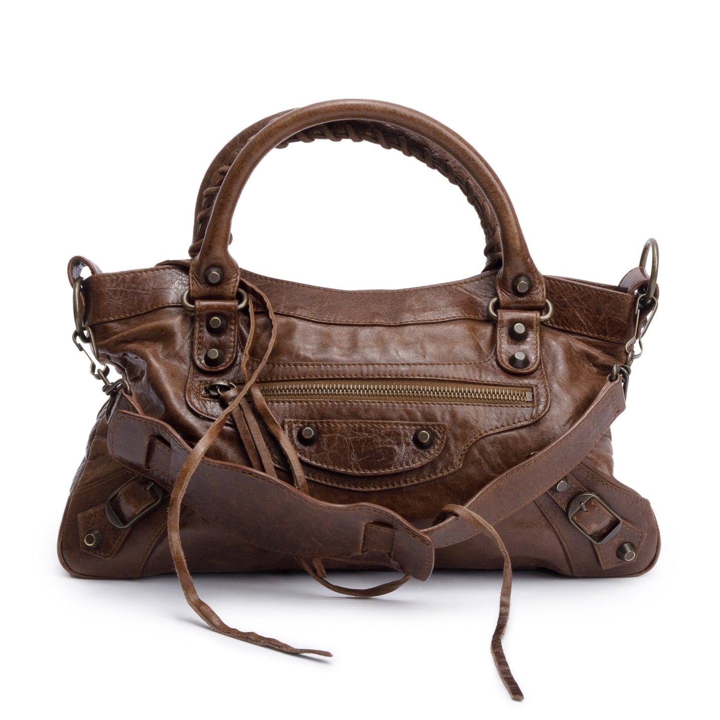 Balenciaga Brown Agneau Leather Le City Small Bag