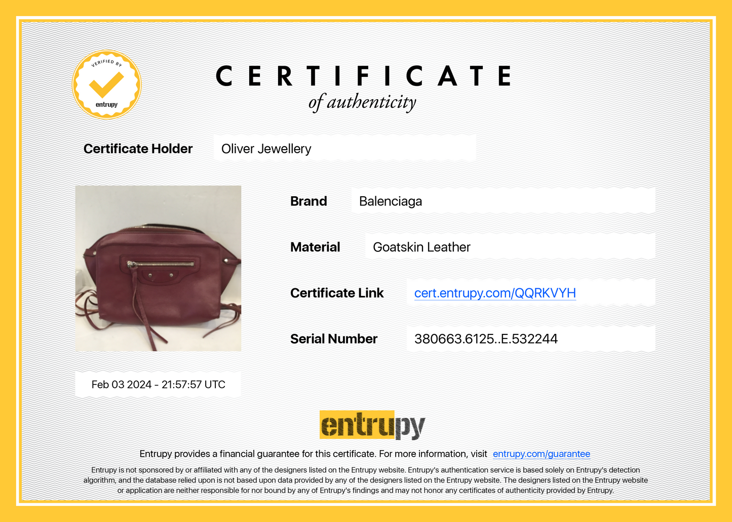 Balenciaga Burgundy Leather Papier Zip Around Belt Bag