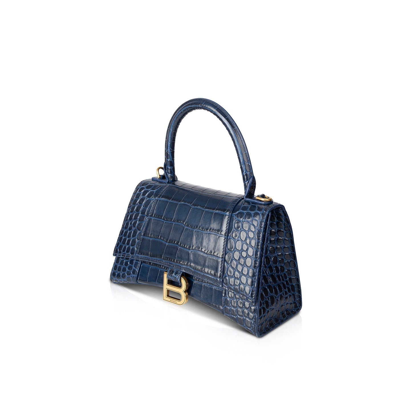 Balenciaga Croc-Embossed Hourglass Small Top Handle Bag