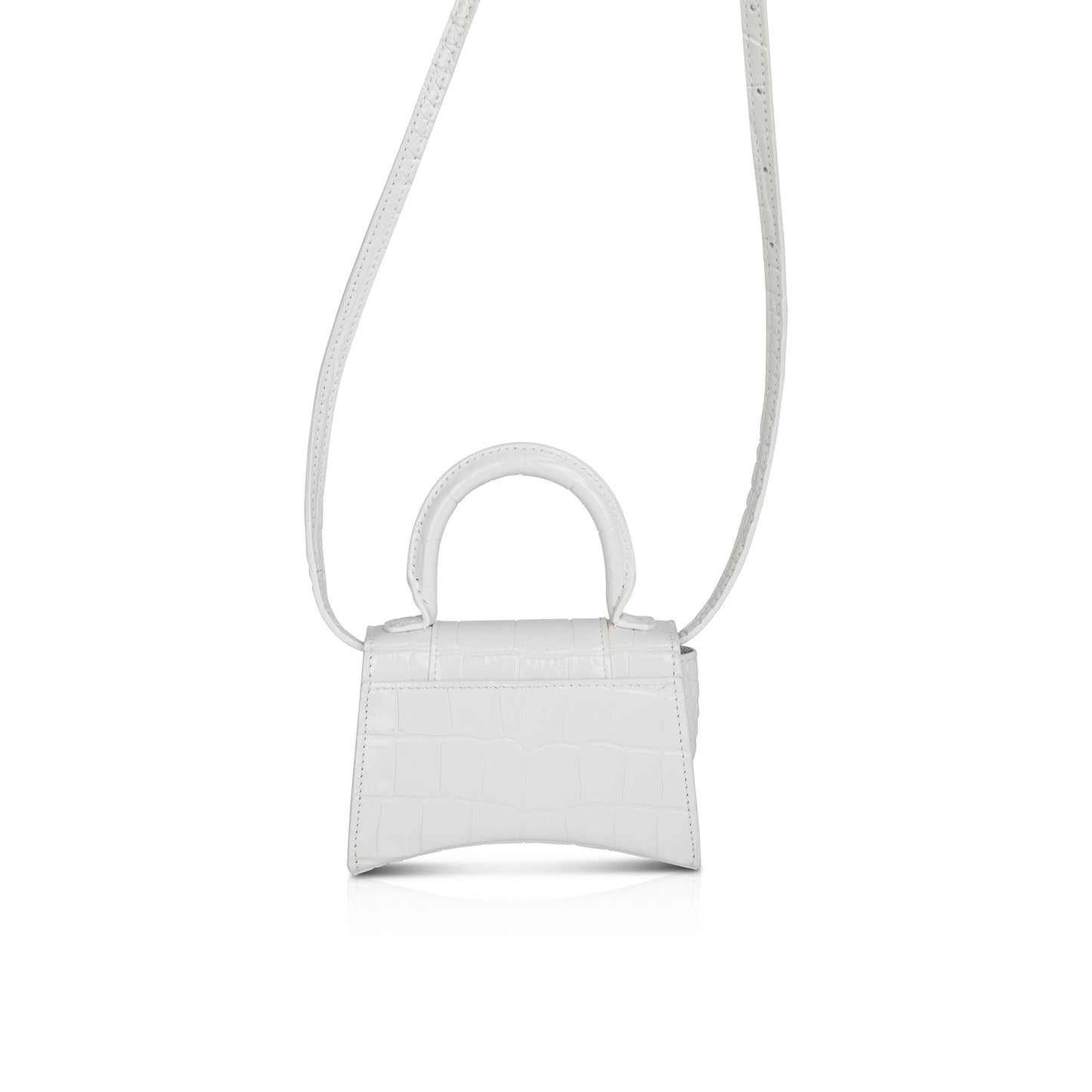Balenciaga Croc-Embossed Mini Hourglass Bag