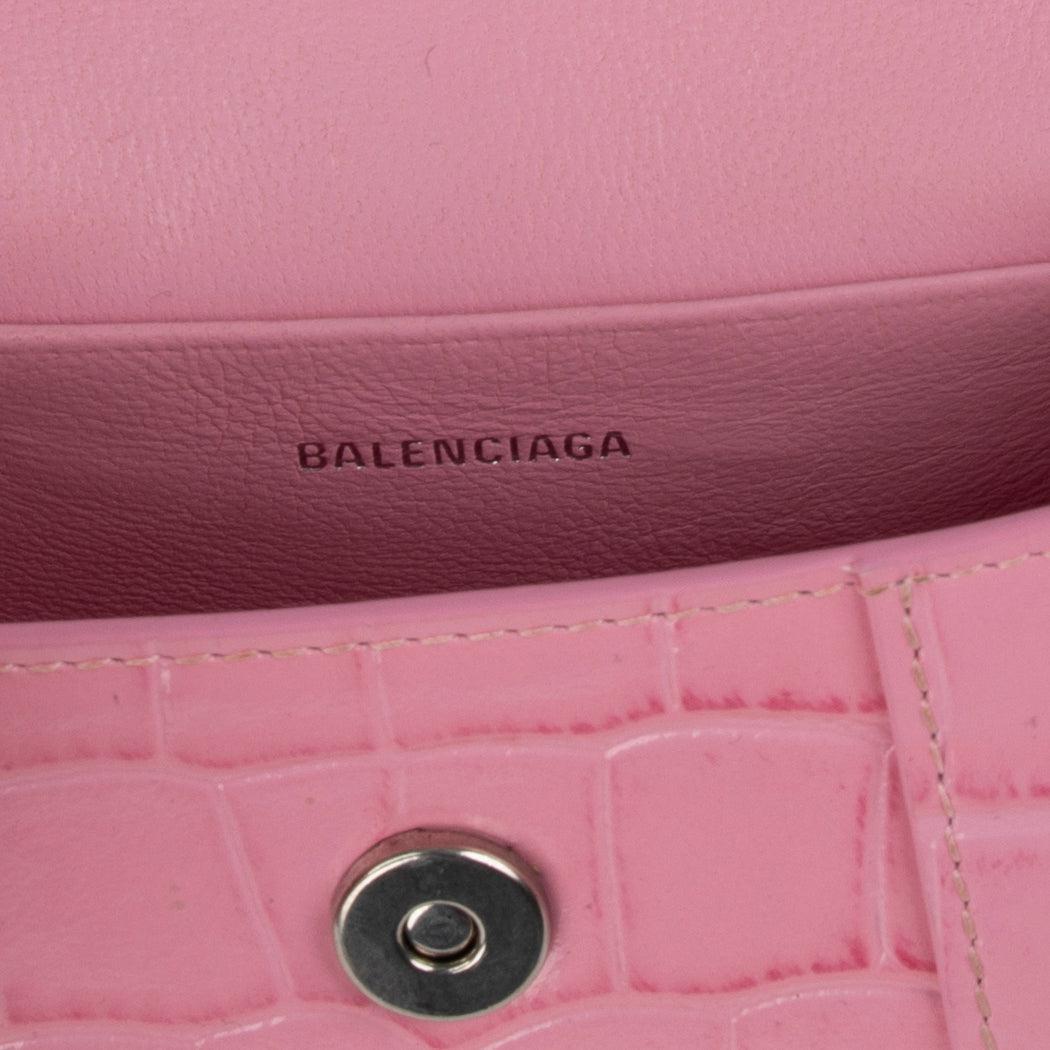 Balenciaga Croc-Embossed Mini Hourglass Bag