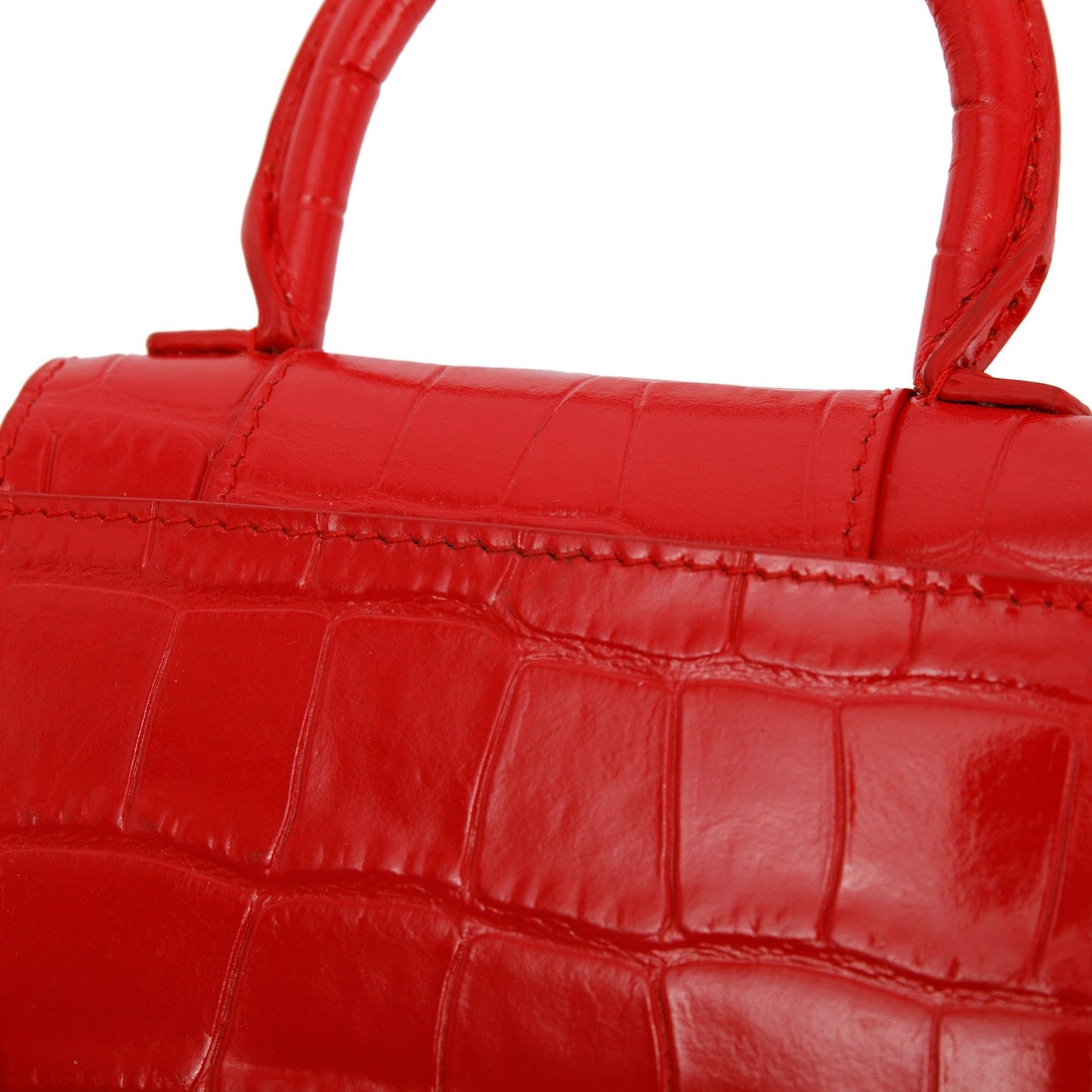 Balenciaga Croc-Embossed Mini Hourglass Bag