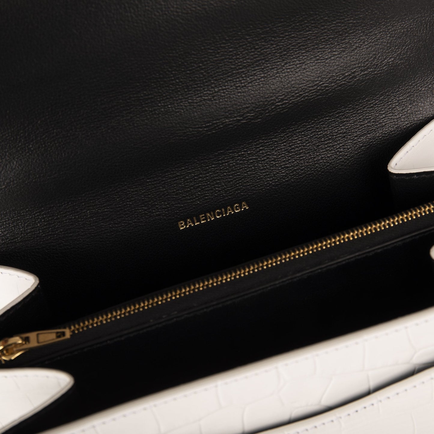 Balenciaga Croc-Embossed Sharp S Chain Bag