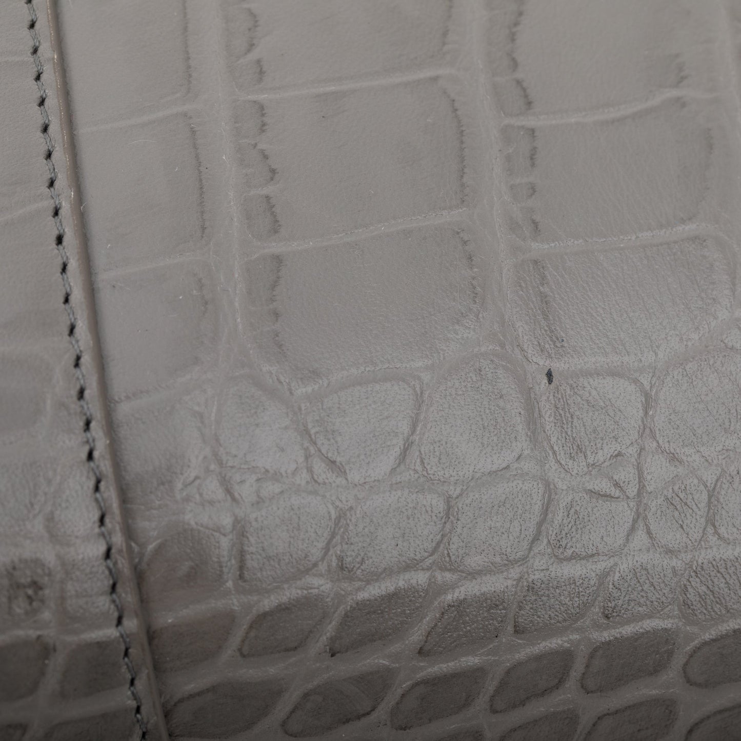 Balenciaga Grey Croc Embossed Ville S Top Handle Bag