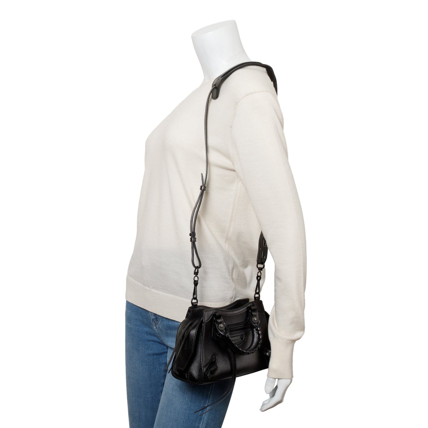Balenciaga Grey Metallic Calfskin Leather MIni Neo Classic Top Handle Bag