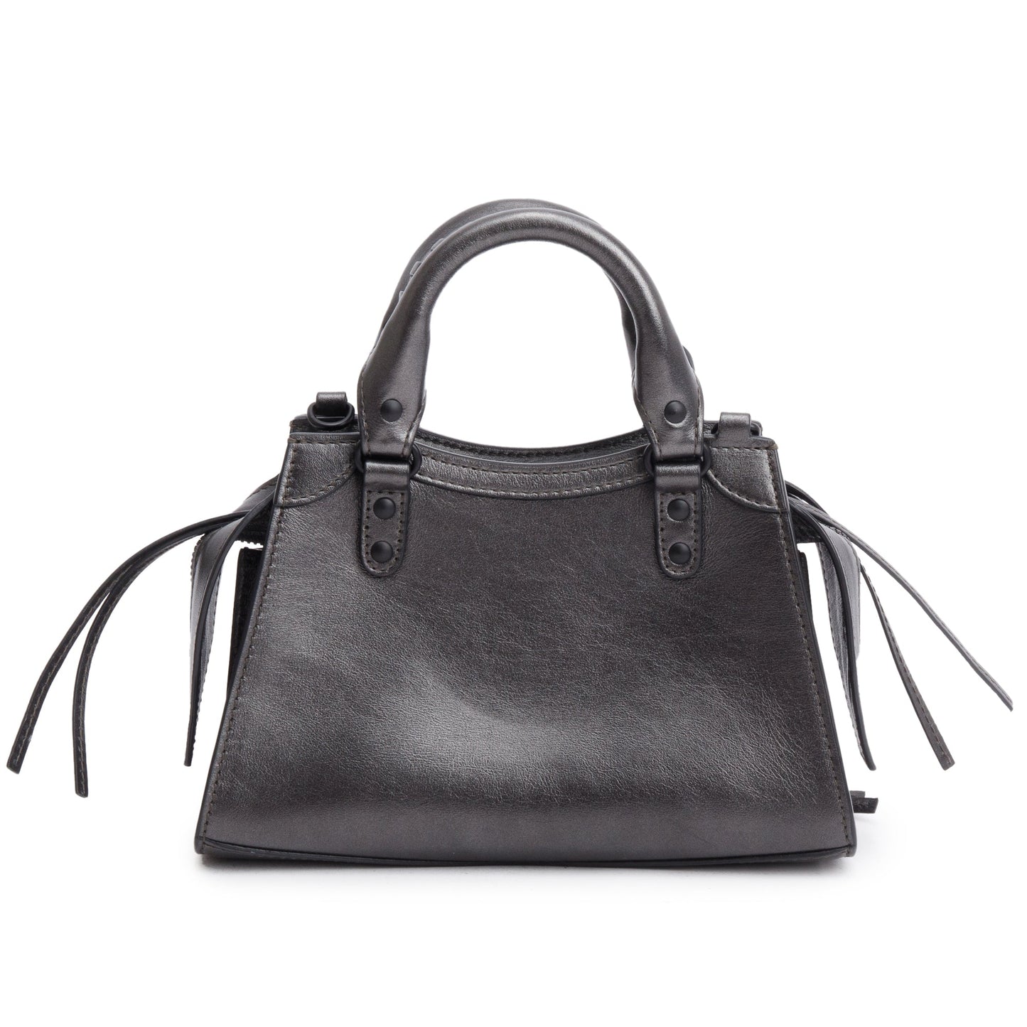Balenciaga Grey Metallic Calfskin Leather MIni Neo Classic Top Handle Bag