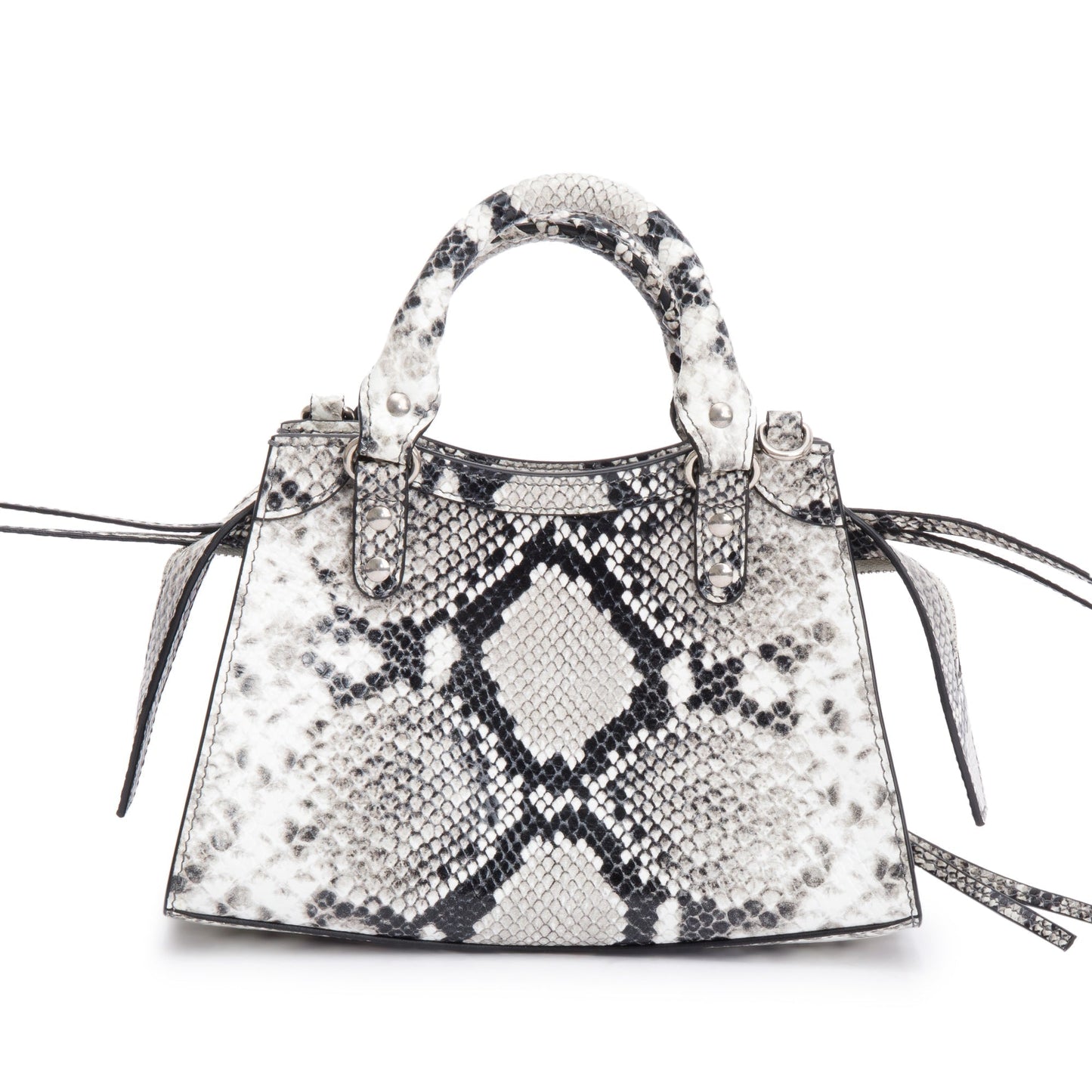 Balenciaga Grey Python Embossed Neo Classic Mini City Bag