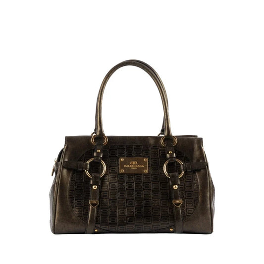 Balenciaga Logo Embossed Leather Shoulder Bag
