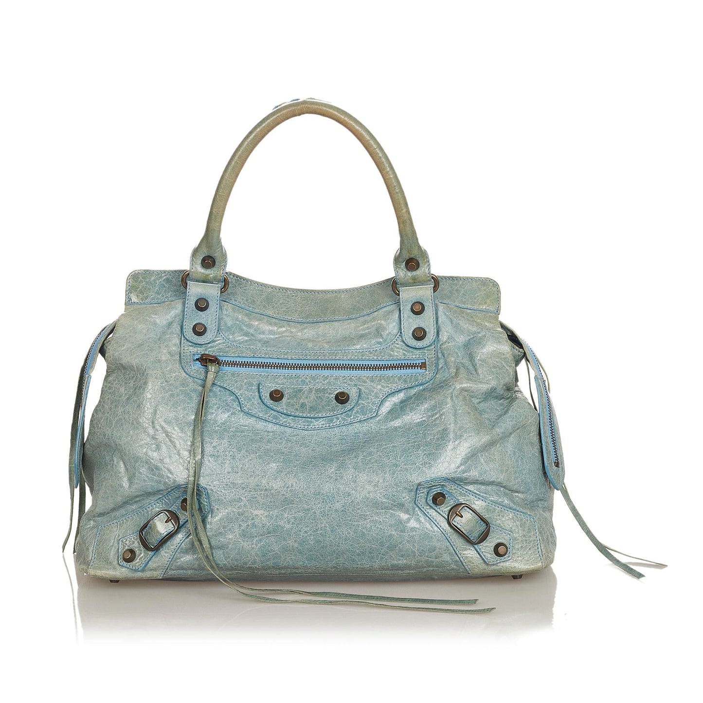 Luxury Balenciaga Trending 2026 Motocross Classic Step Leather Handbag (SHG-25897)