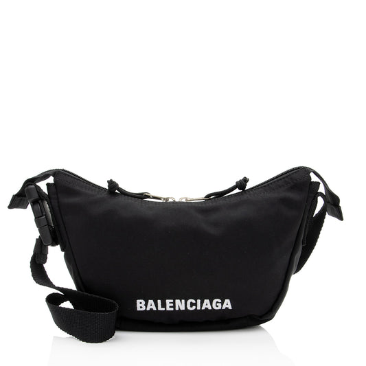 Luxury Balenciaga Trending 2026 Recycled Nylon Logo Wheel Shoulder Bag (SHF-YKqW3c)
