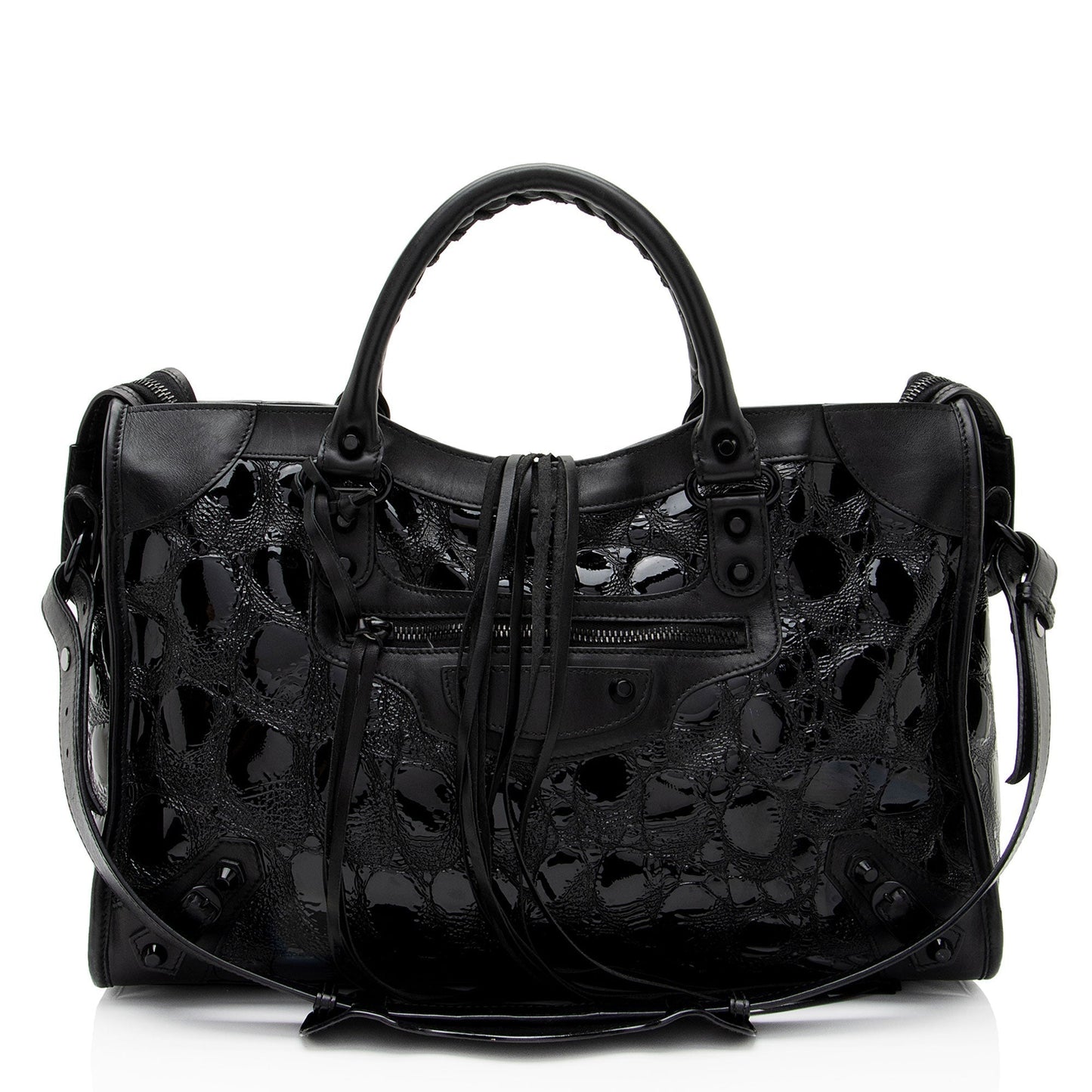 Luxury Balenciaga Trending 2026 Patent Embossed Leather Classic City Satchel (SHF-RmwiHx)