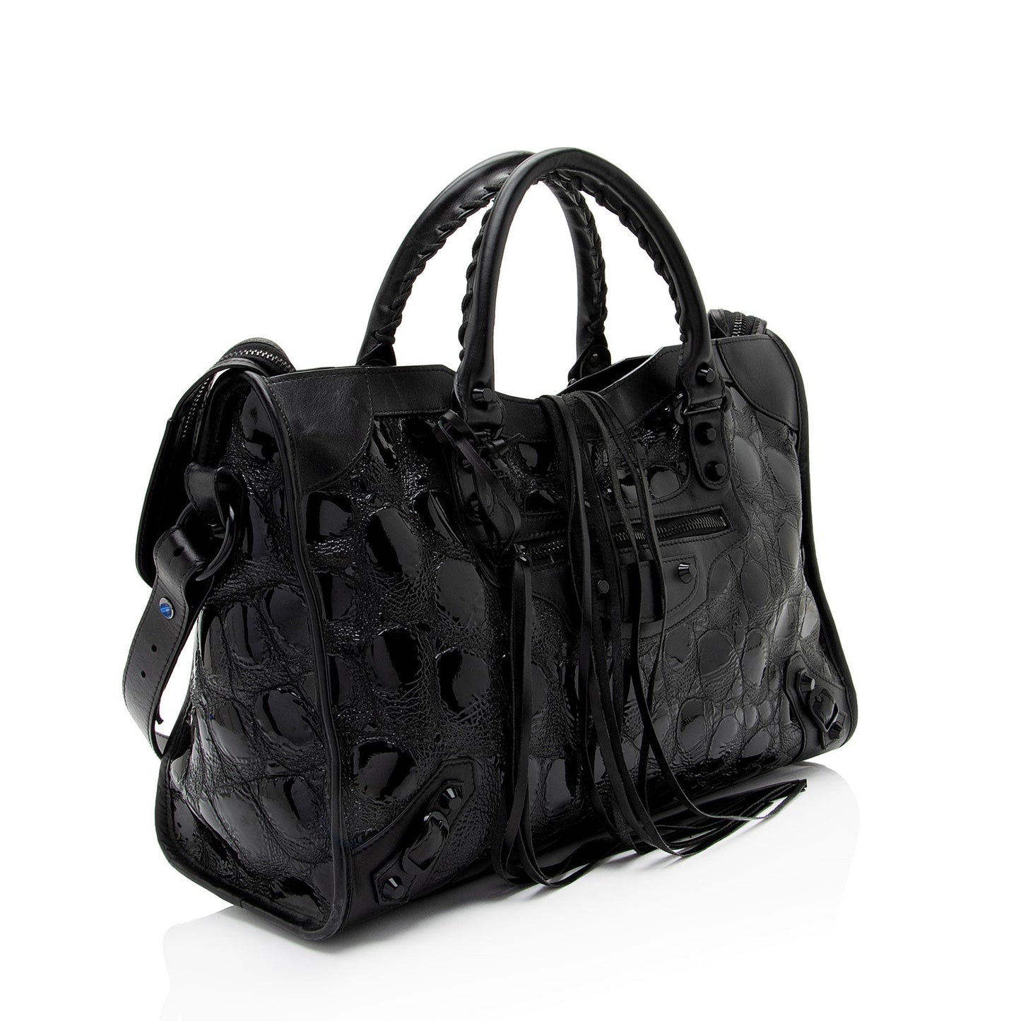 Luxury Balenciaga Trending 2026 Patent Embossed Leather Classic City Satchel (SHF-RmwiHx)