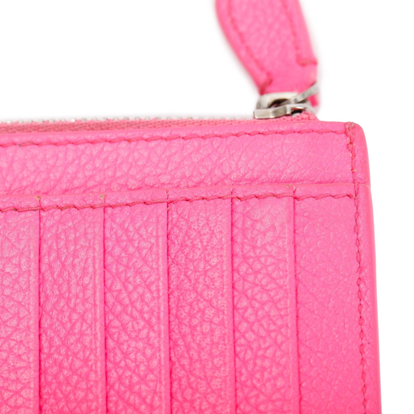 Balenciaga Pink Calfskin Leather Large Long Coin and Card Holder