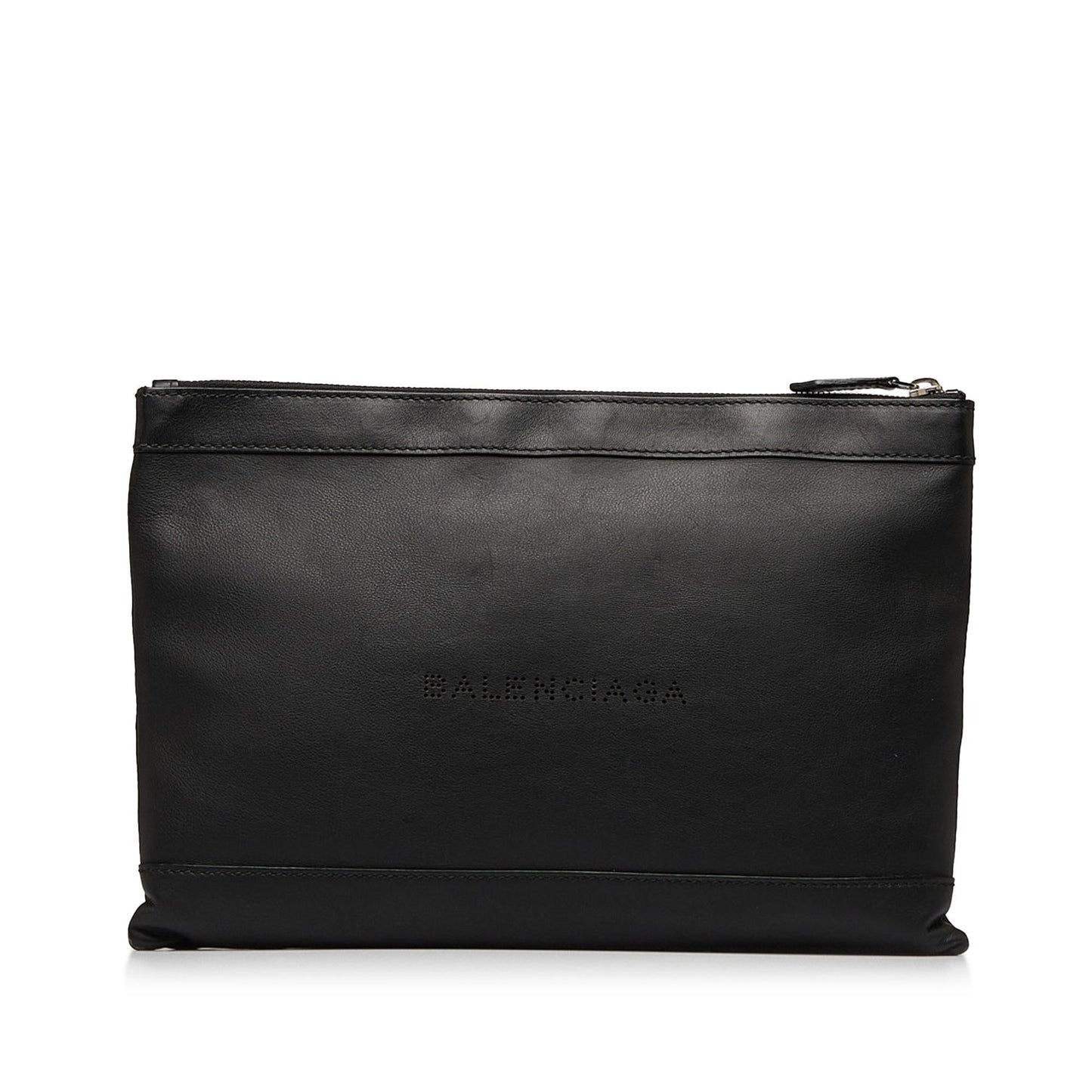 Luxury Balenciaga Trending 2026 Punch Logo Navy Clip Clutch (SHG-8N4brT)