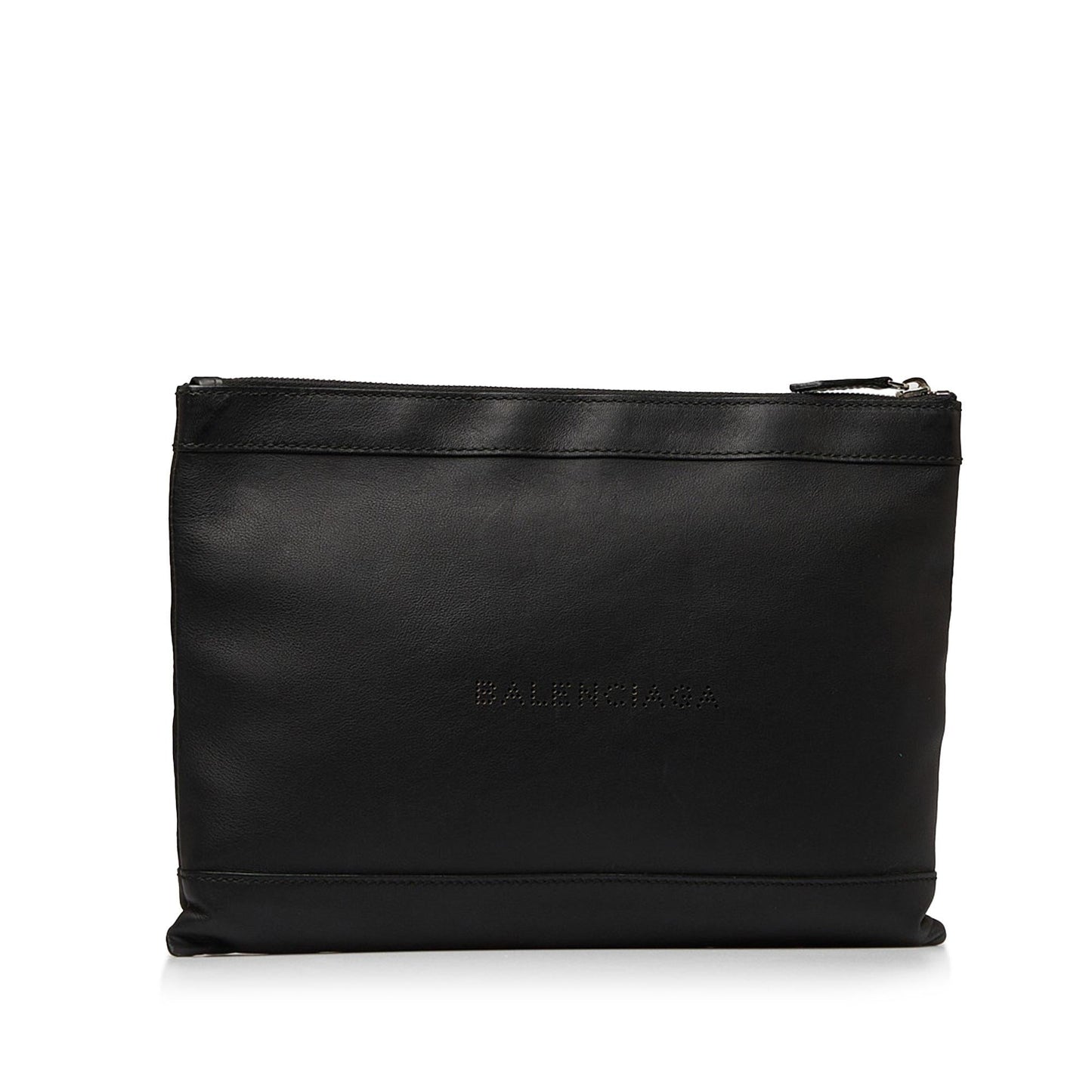 Luxury Balenciaga Trending 2026 Punch Logo Navy Clip Clutch (SHG-8N4brT)