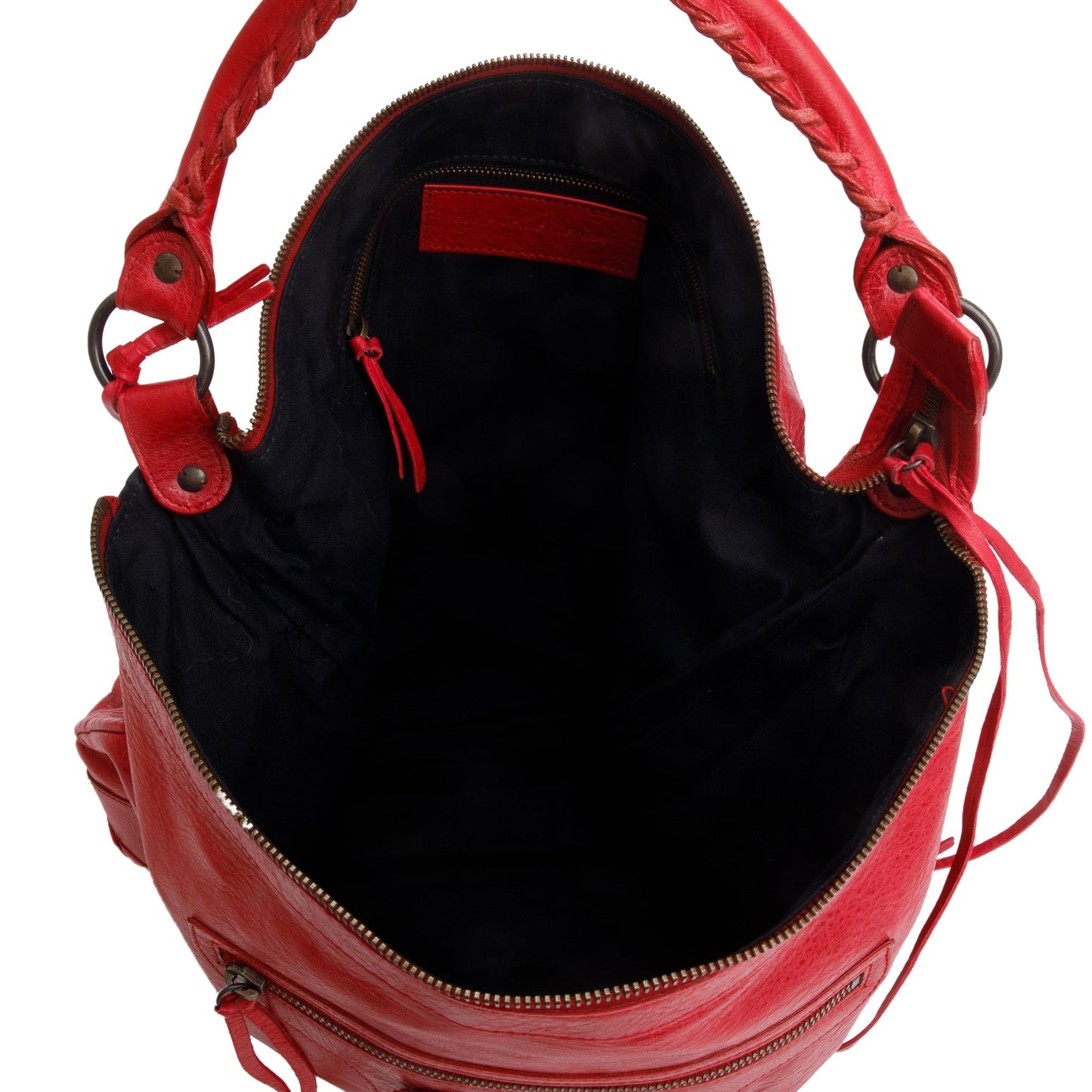 Balenciaga Red Agneau Leather Classic Day Hobo Bag