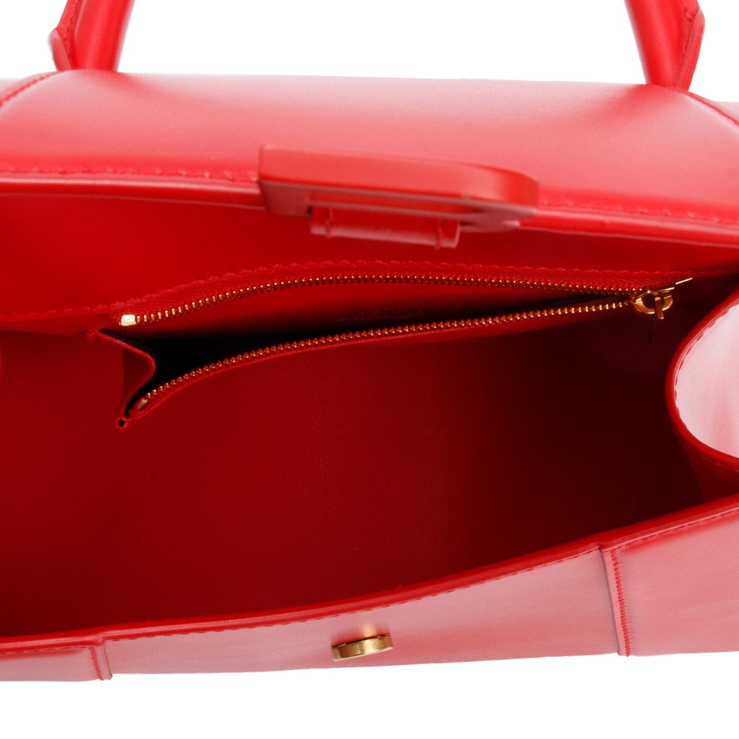 Balenciaga Red Smooth Leather Small Hourglass Top Handle Bag