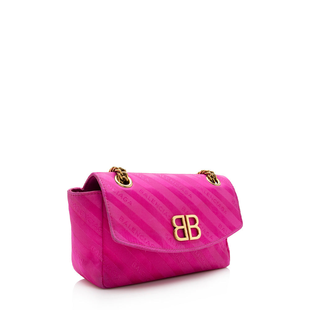 Luxury Balenciaga Trending 2026 Satin Jacquard BB S Round Shoulder Bag - FINAL SALE (SHF-17069)
