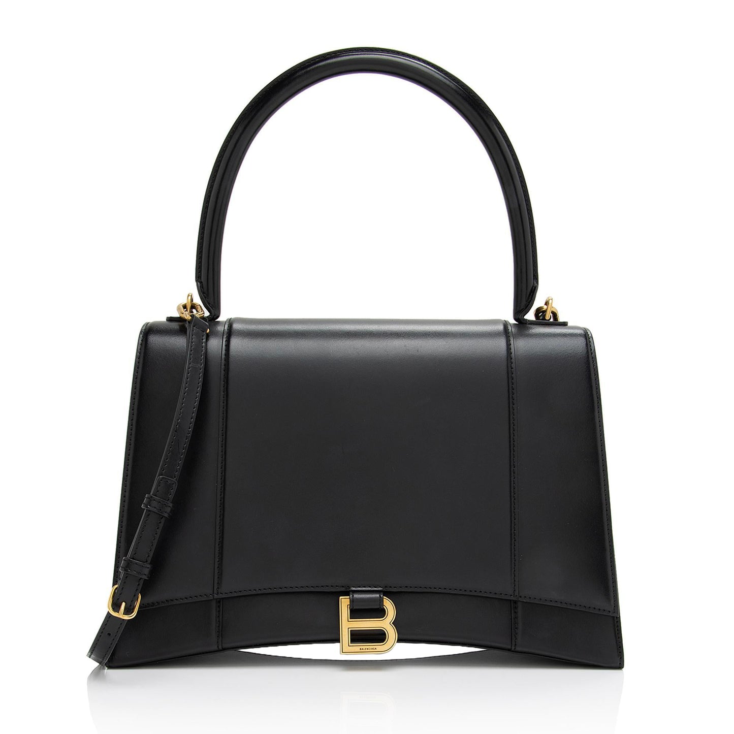 Luxury Balenciaga Trending 2026 Shiny Calfskin Hourglass Medium Satchel (SHF-T4GYIa)