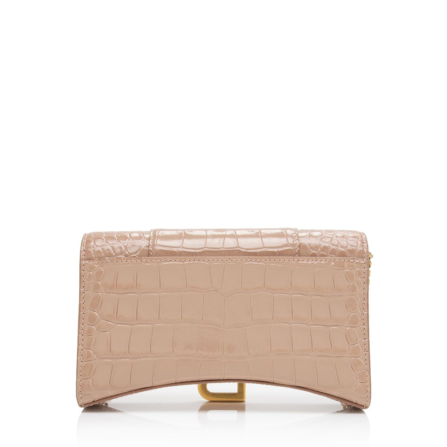 Luxury Balenciaga Trending 2026 Shiny Croc Embossed Calfskin Hourglass Chain Bag (SHF-ZdcMW4)