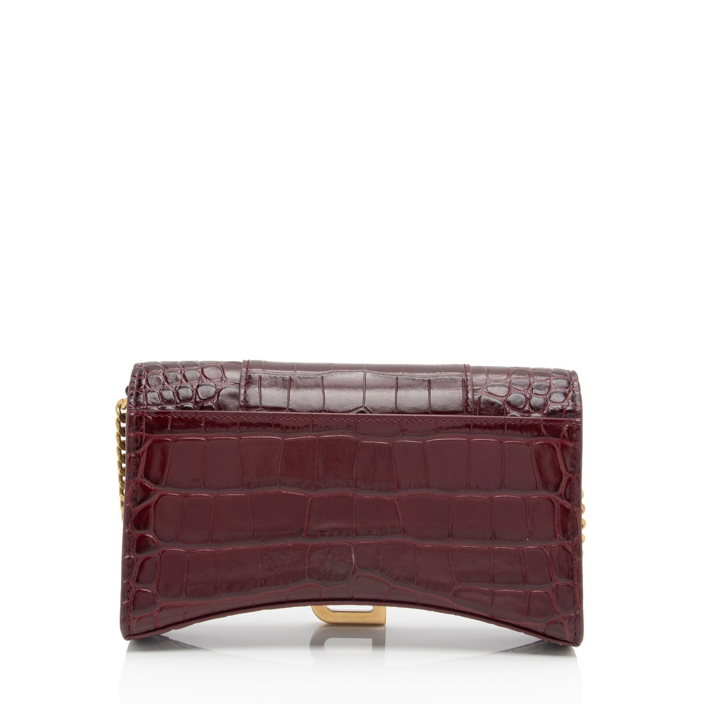 Luxury Balenciaga Trending 2026 Shiny Croc Embossed Calfskin Hourglass Chain Bag (SHF-8zNGYk)