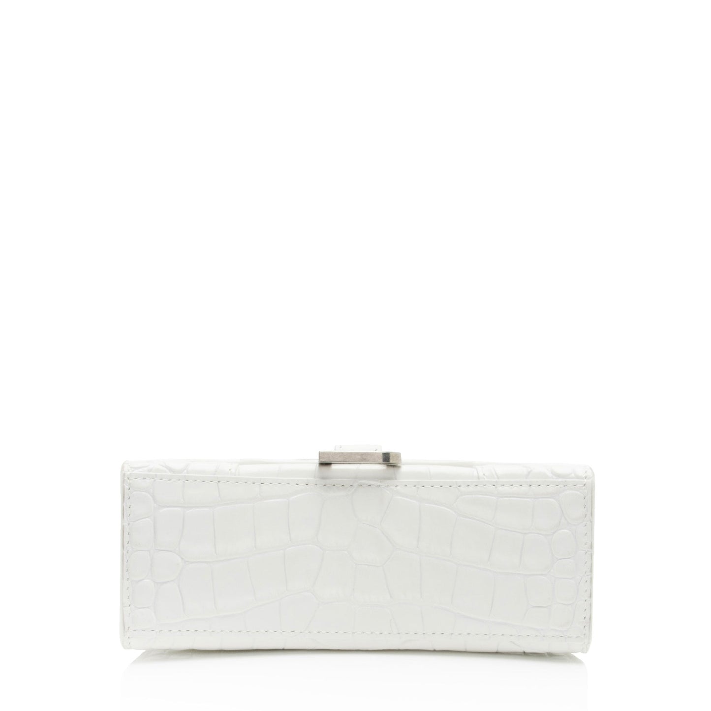 Luxury Balenciaga Trending 2026 Shiny Croc Embossed Calfskin Hourglass XS Top Handle (SHF-phP4Bs)