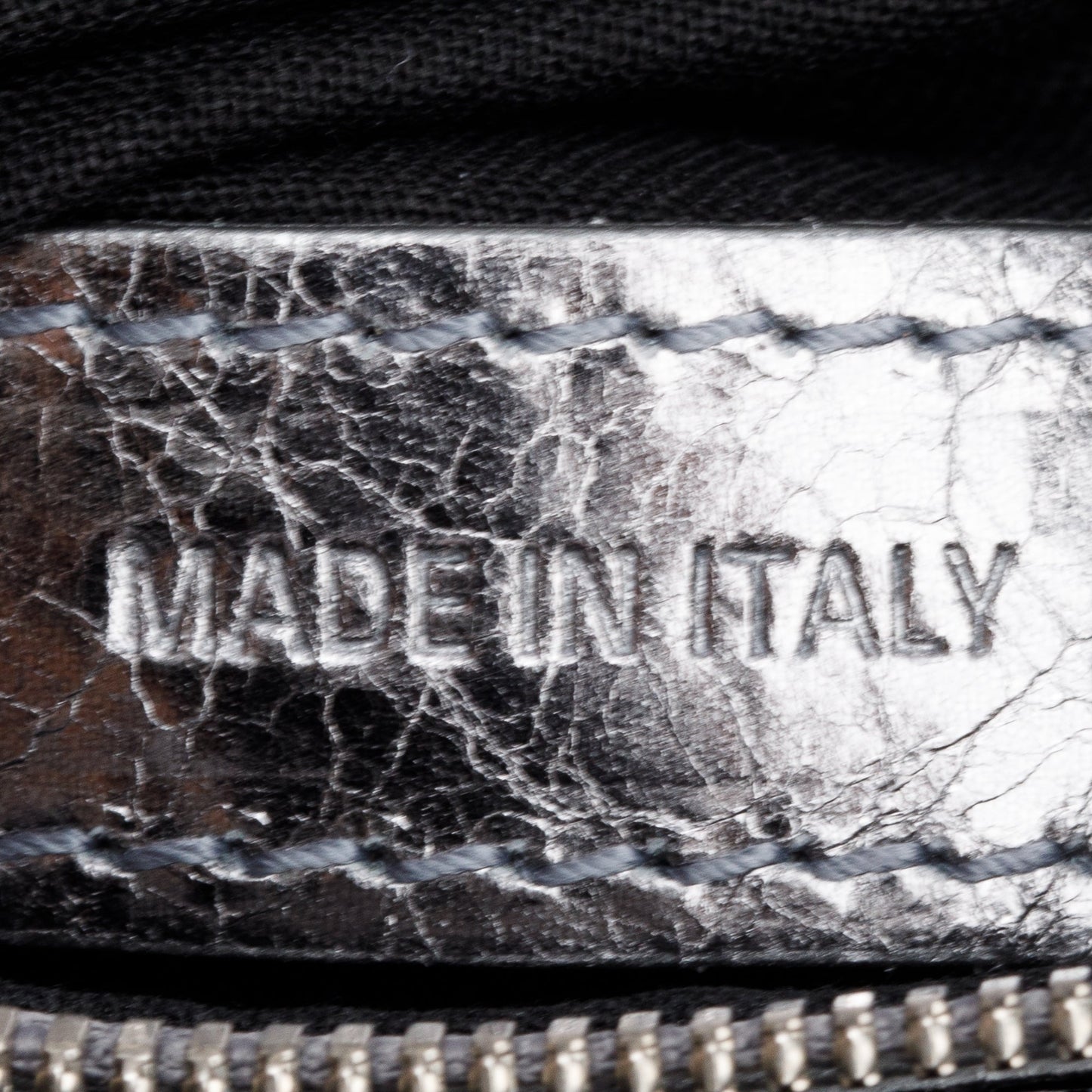 Balenciaga Silver Metallic Arena Leather Crystal Neo Cagole XS City Bag