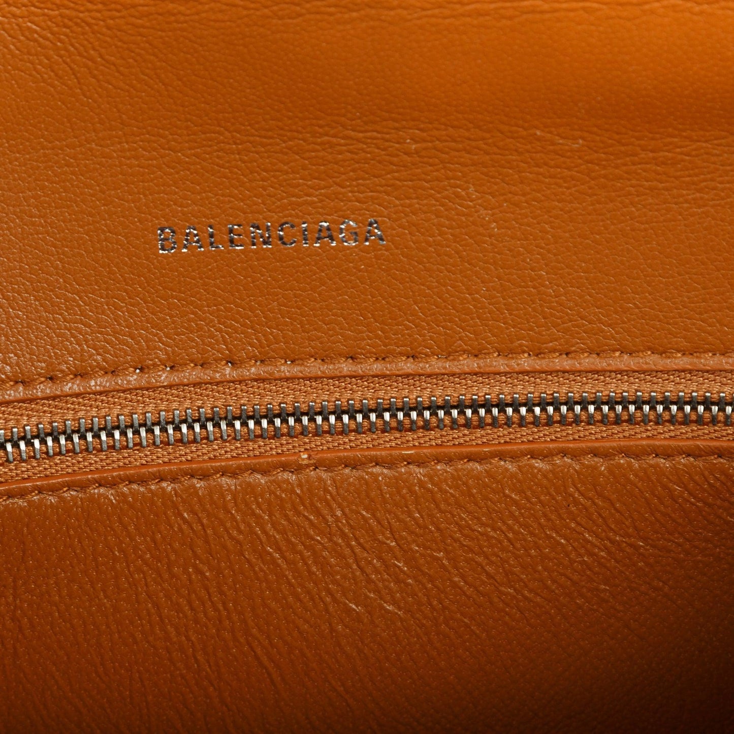 Balenciaga Small Brown Croc-Embossed Hourglass Top Handle Bag