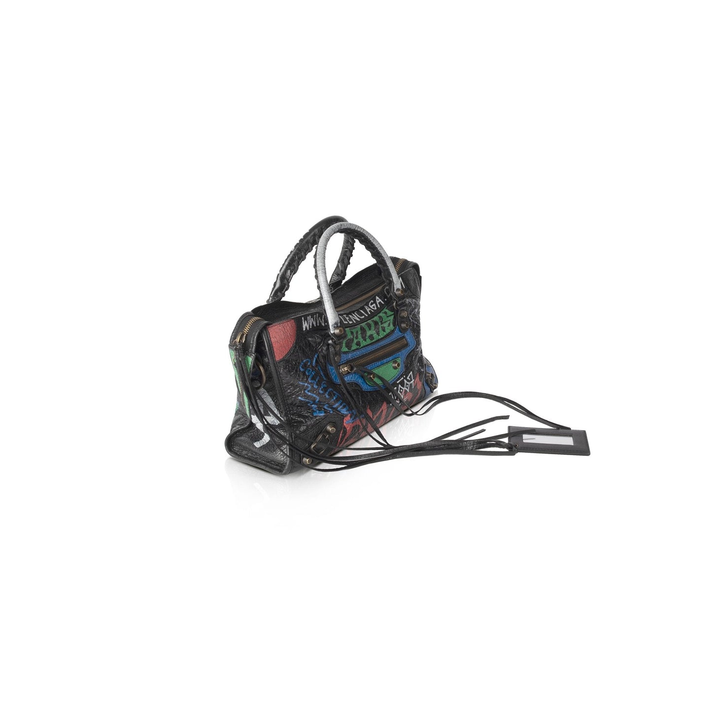 Balenciaga Small Graffiti Motocross Classic City Bag