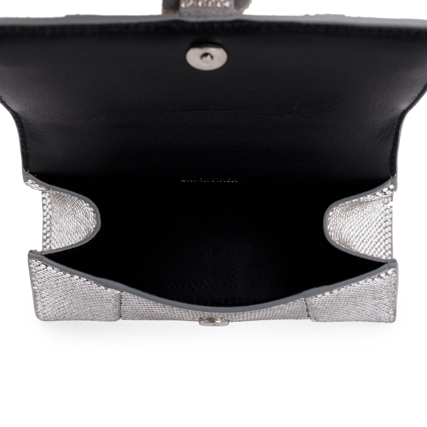 Balenciaga Suede Rhinestone Hourglass XS Top Handle Bag