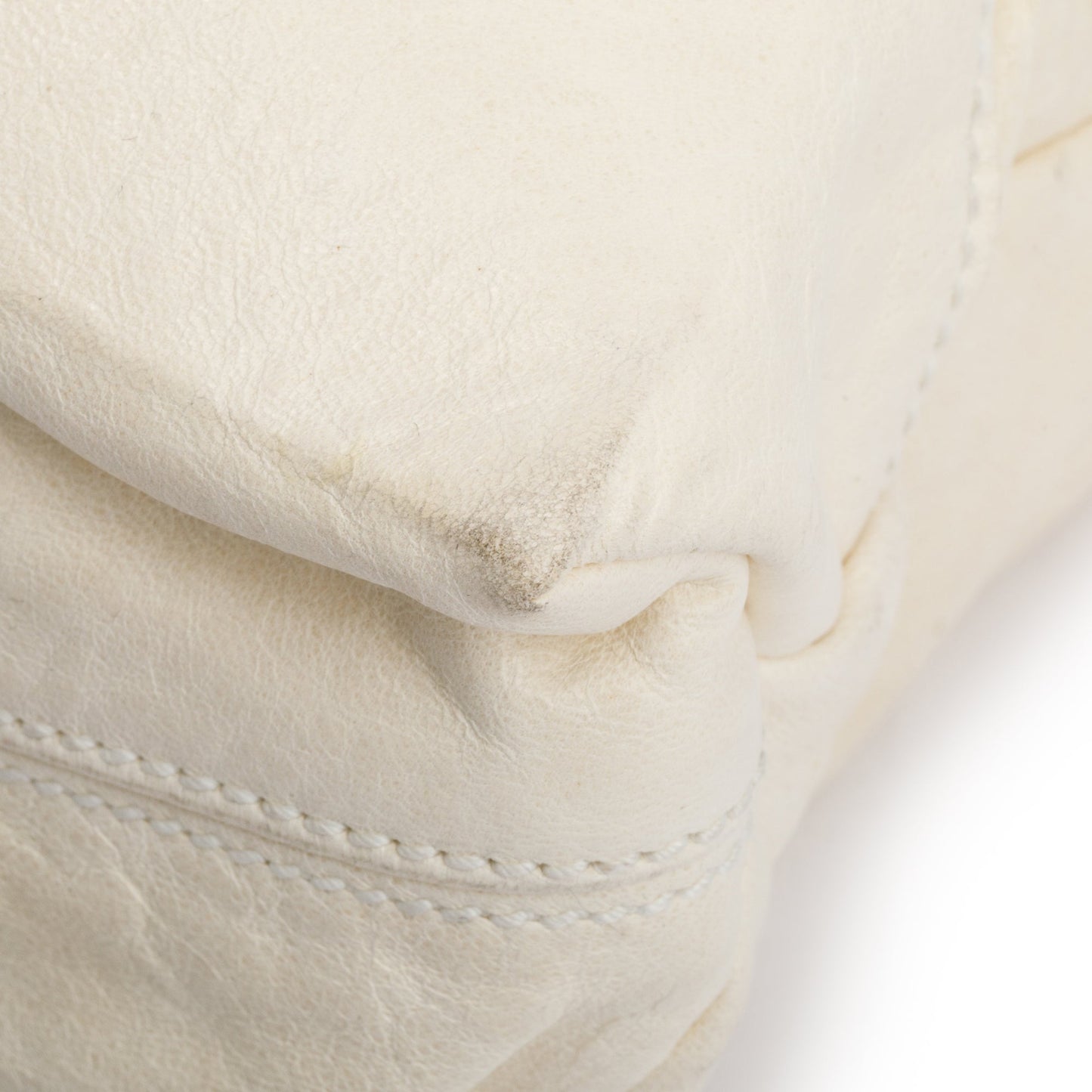 Balenciaga White Agneau Leather Giant 21 Brief Tote