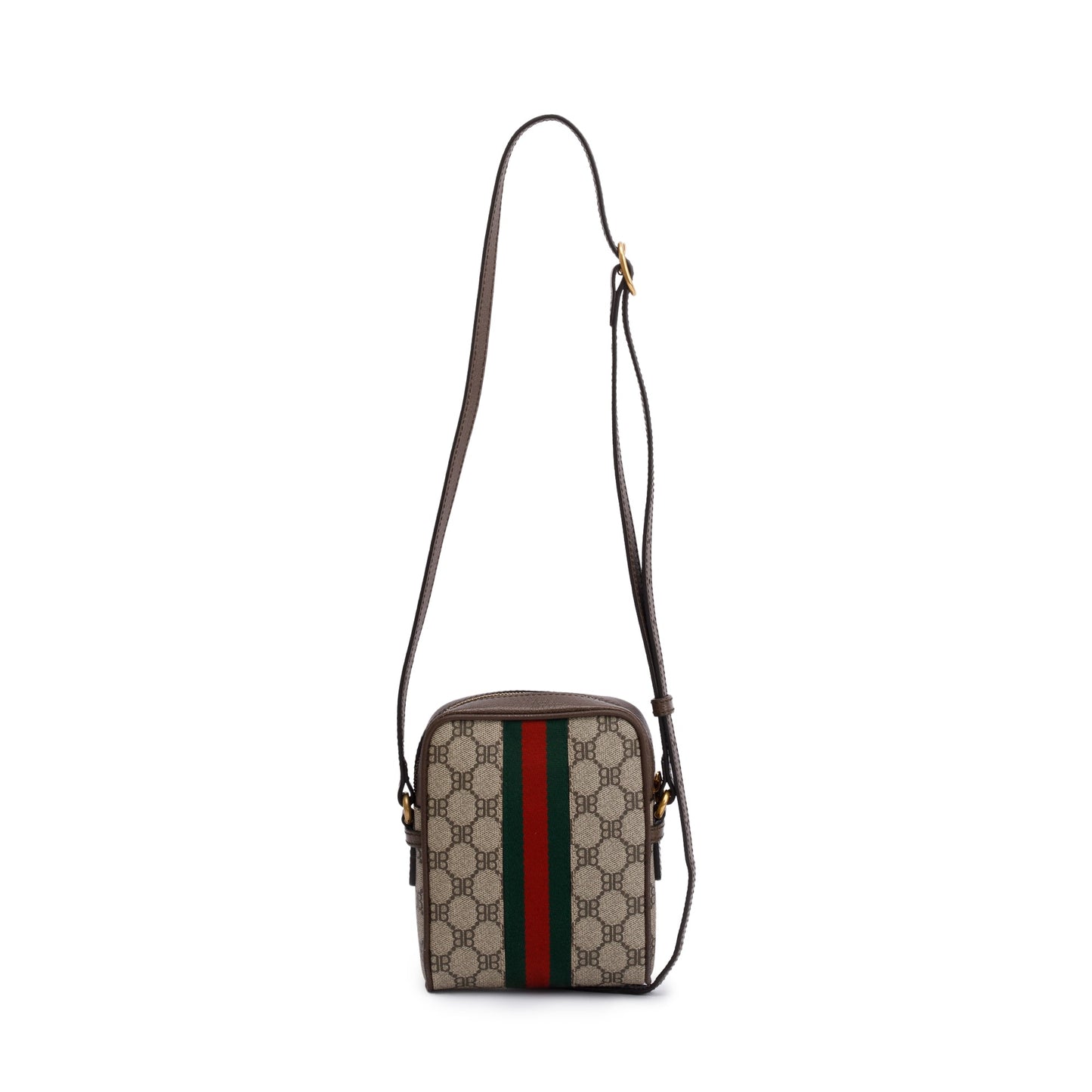Balenciaga X Gucci The Hacker Project BB Supreme Canvas Web Mini Crossbody Bag