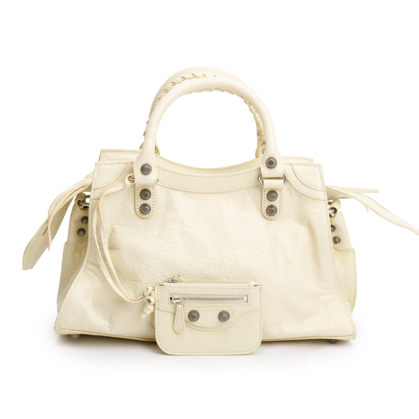 Balenciaga Yellow Arena Leather Small Neo Le Cagole Classic City Bag