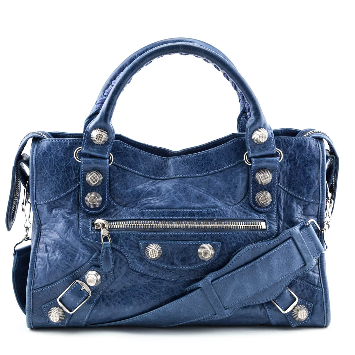 Luxury Balenciaga Trending 2026 Ocean Goatskin Giant 21 Silver City Bag