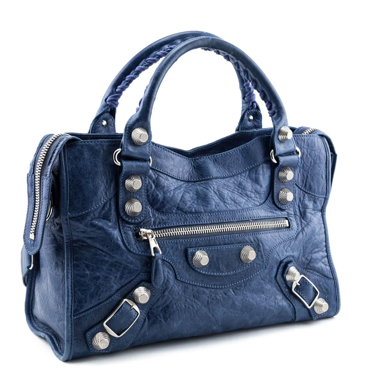 Luxury Balenciaga Trending 2026 Ocean Goatskin Giant 21 Silver City Bag