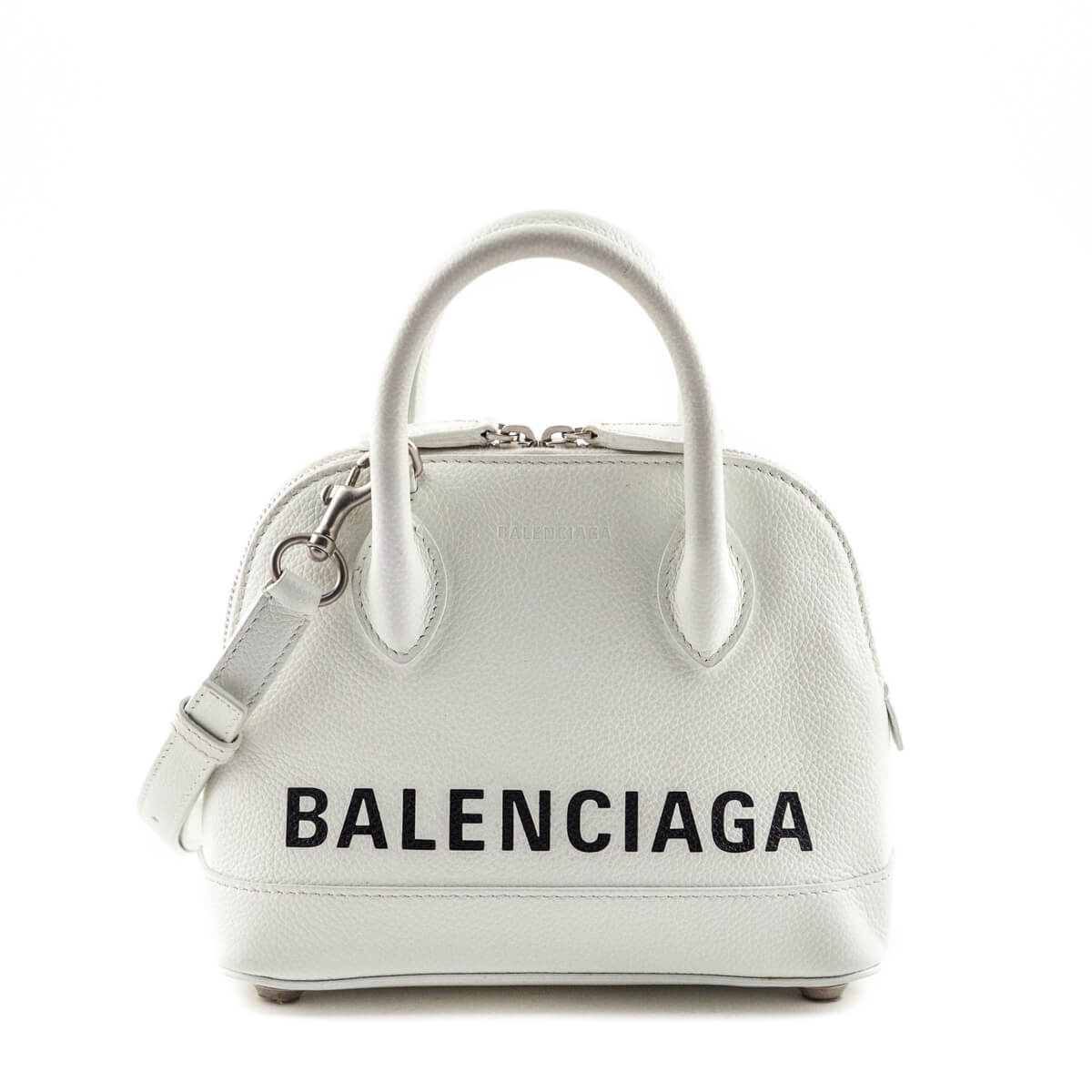 Luxury Balenciaga Trending 2026 White Grained Calfskin XXS Ville Top Handle Bag
