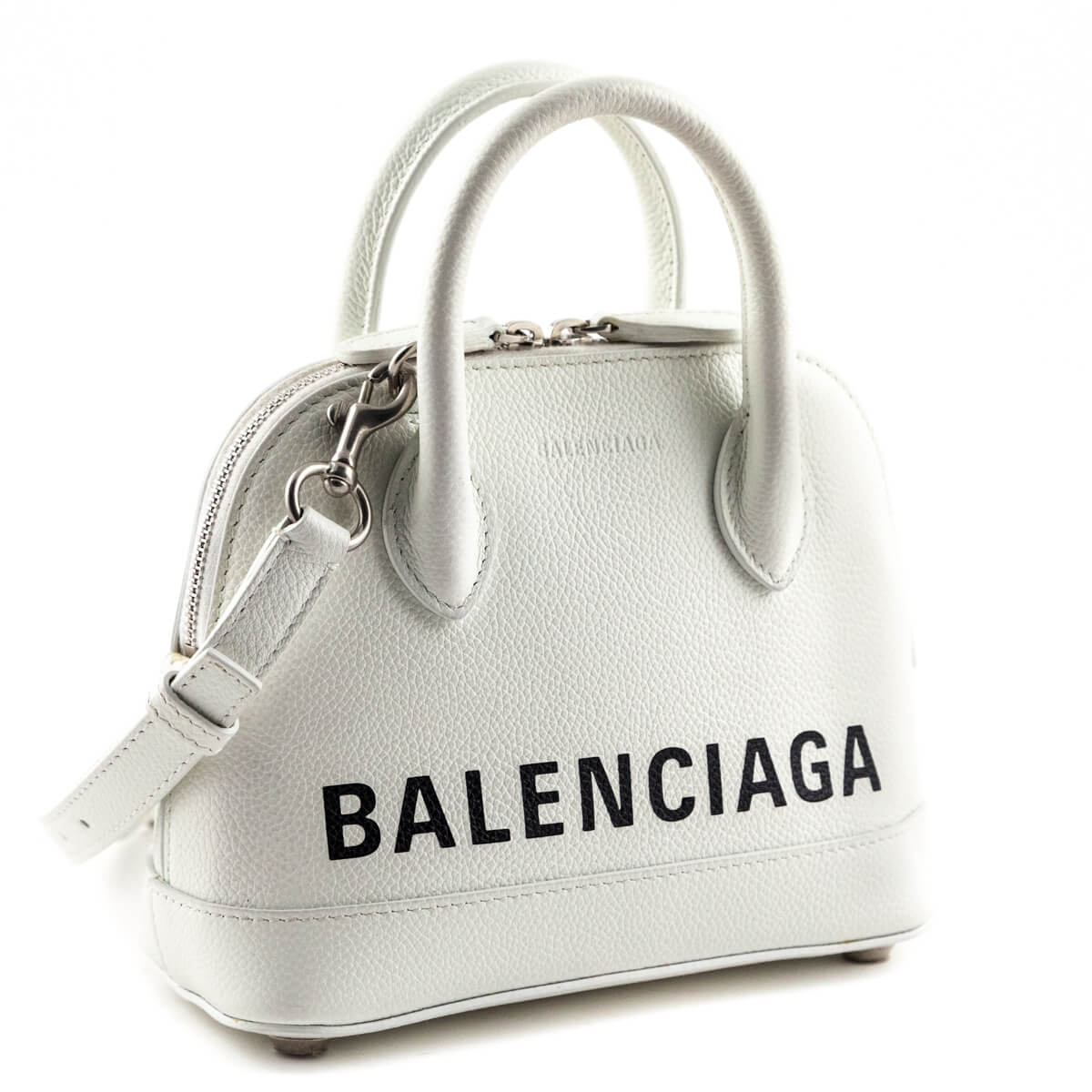 Luxury Balenciaga Trending 2026 White Grained Calfskin XXS Ville Top Handle Bag