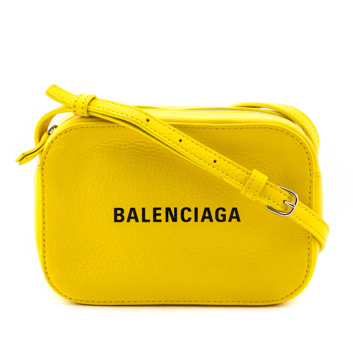 Luxury Balenciaga Trending 2026 Yellow Calfskin Logo XS Everyday Camera Bag