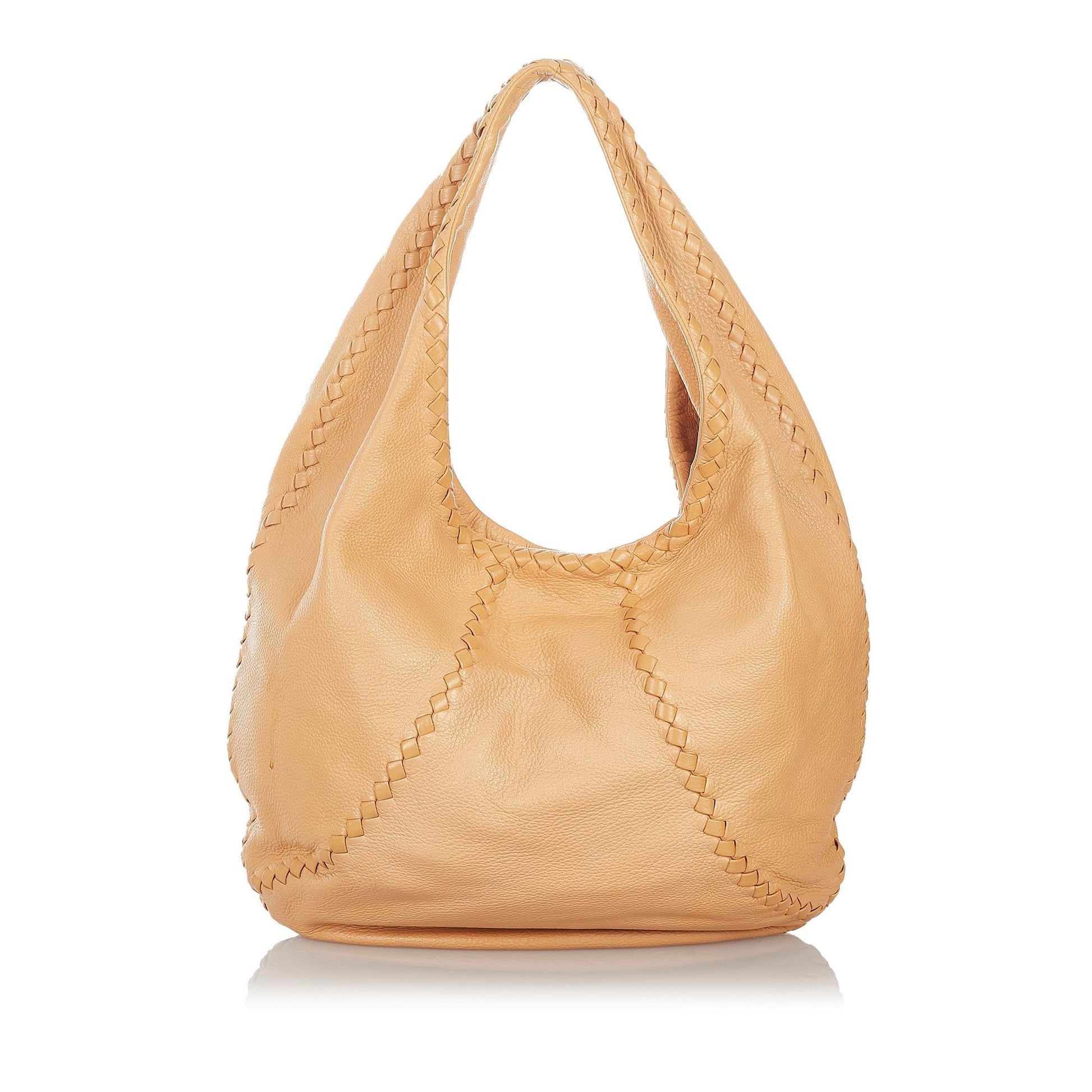 Luxury Bottega Veneta Baseball Leather Hobo Bag (SHG-27143)