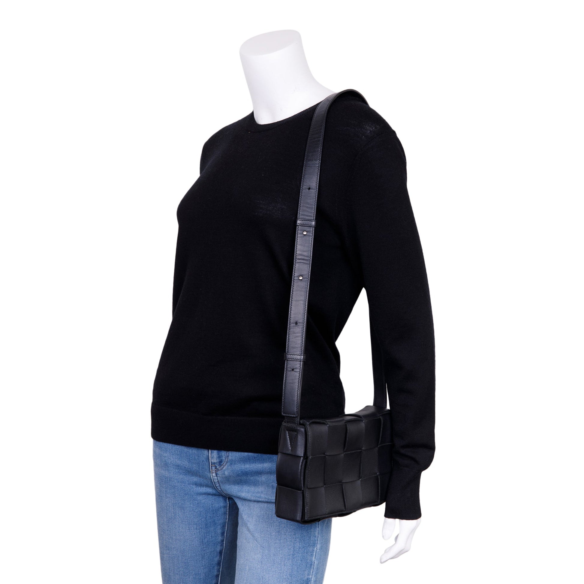 Bottega Veneta Black Intrecciato Cassette Bag
