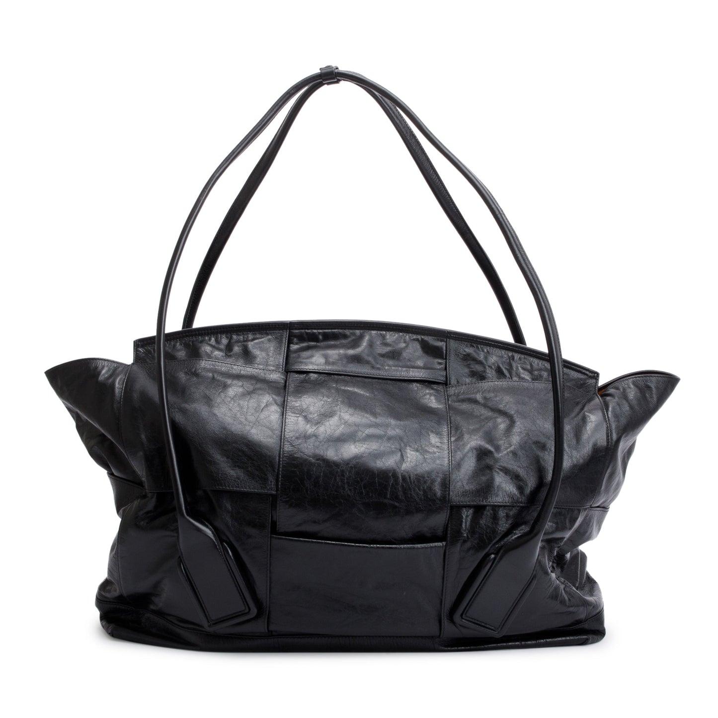 Bottega Veneta Black Maxi Intrecciato Leather Large Arco Slouch Bag