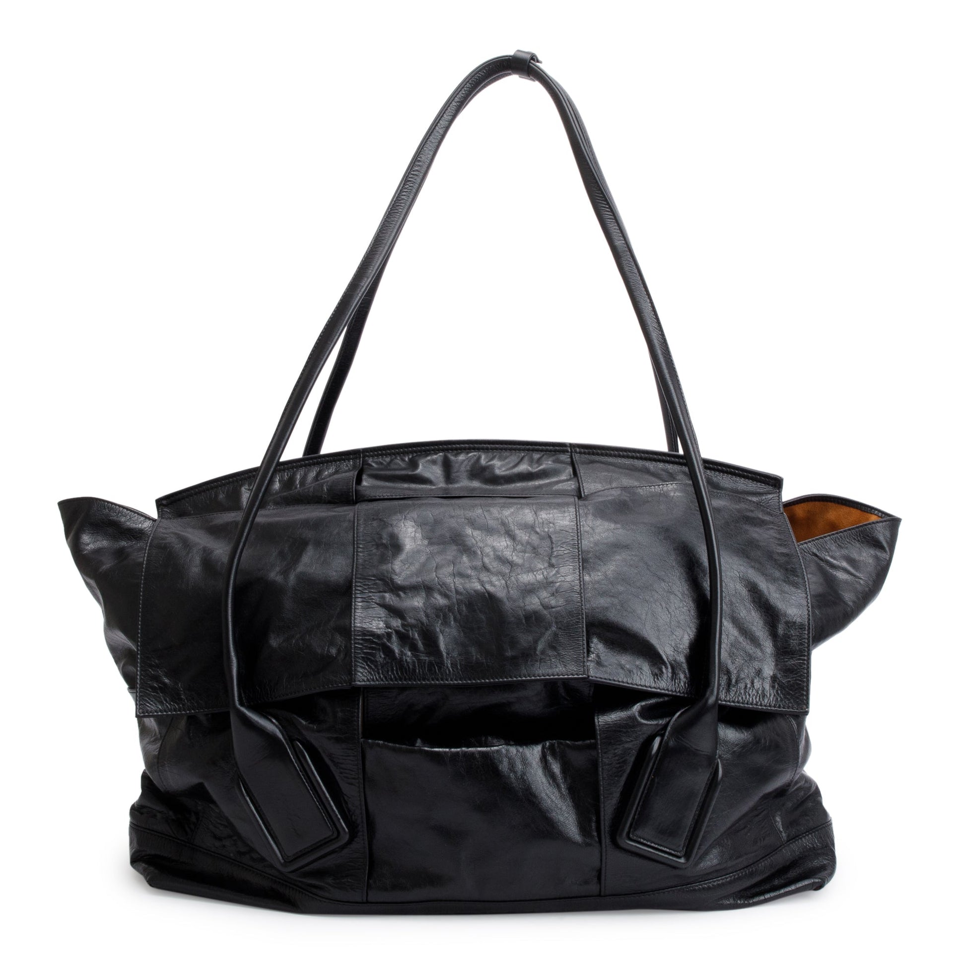 Bottega Veneta Black Maxi Intrecciato Leather Large Arco Slouch Bag